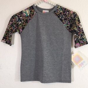 LuLaRoe Sloan Girls Shirt Size 4 Baseball Tee New